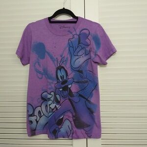 Disney Tee Shirt Goofy Purple Short Sleeves Womens Small